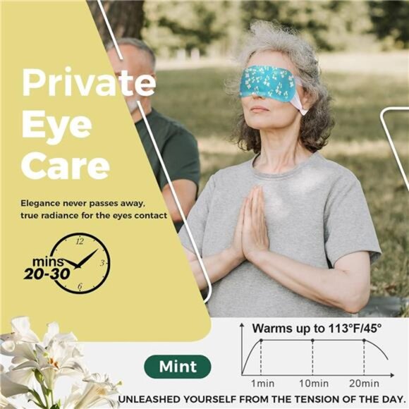 16-Pack Steam Eye Masks for Dry Eyes, Jasmine Warm Eye Mask - Picture 3 of 6